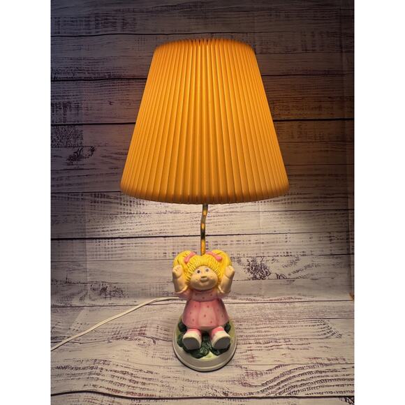 VTG 1983 Cabbage Patch Kids Doll Lamp Ceramic WORKS! Tested! NURSERY - Picture 1 of 9